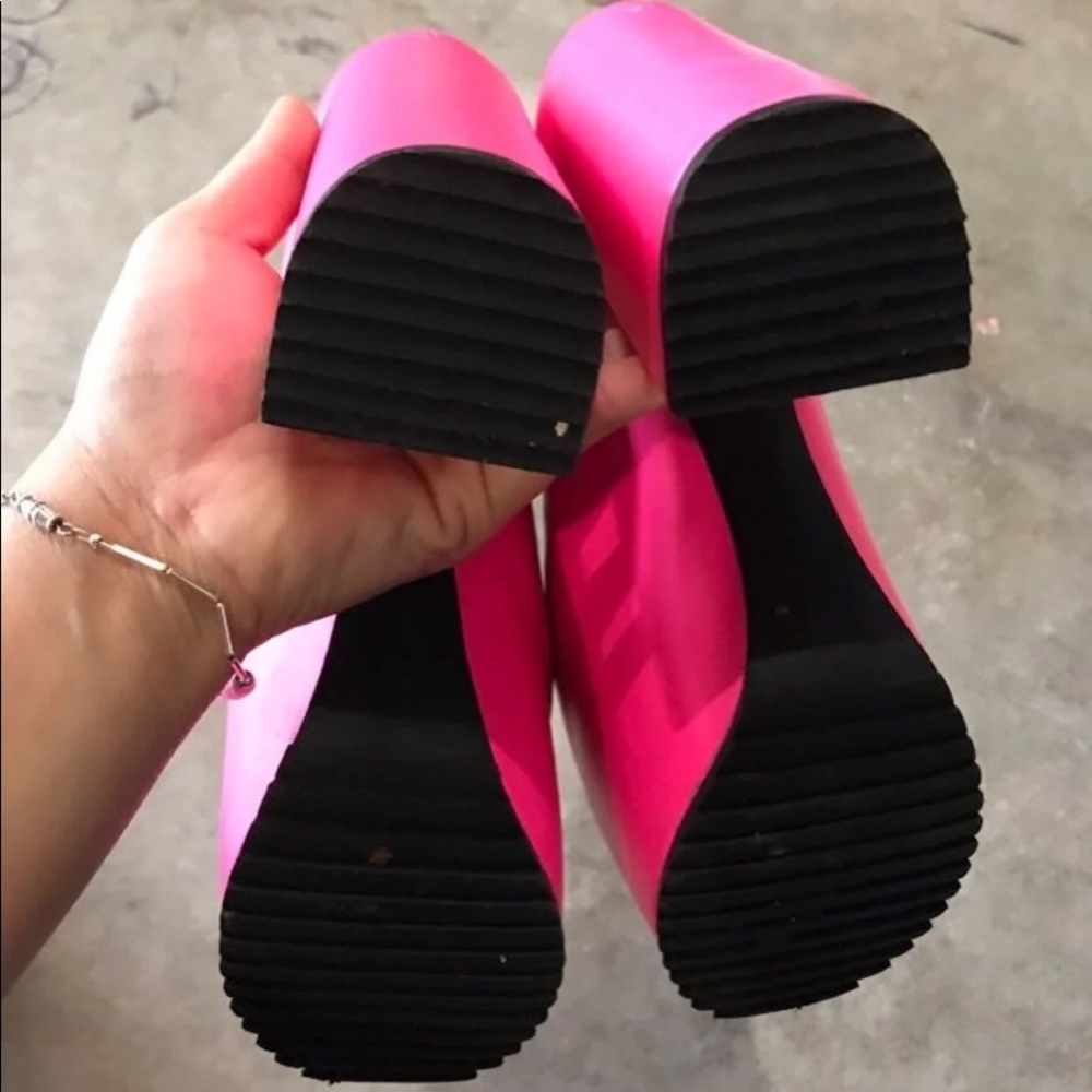 UNIF Hot Pink Platform Lace-Up Ankle Boots - Picture 3 of 4